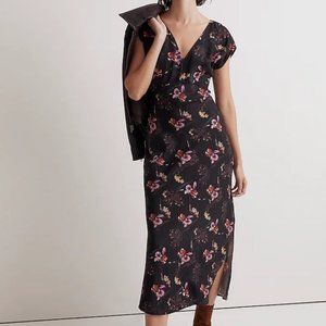 Madewell Wide V-Neck Midi Dress Size 12